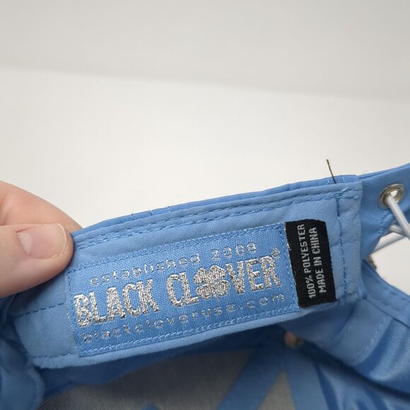 Black Clover Toggle Back Hat Blue One Size Adjustable Solid Live Lucky - Picture 9 of 9